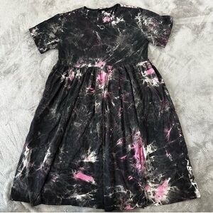Disturbia Tye Dye Midi Dress Black and Pink